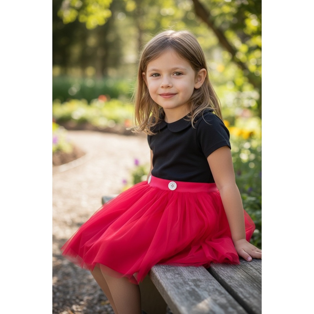 Taylor Joelle Boutique Tutu Dress Kids 5‎ Black Red Tulle Minnie Mouse Costume